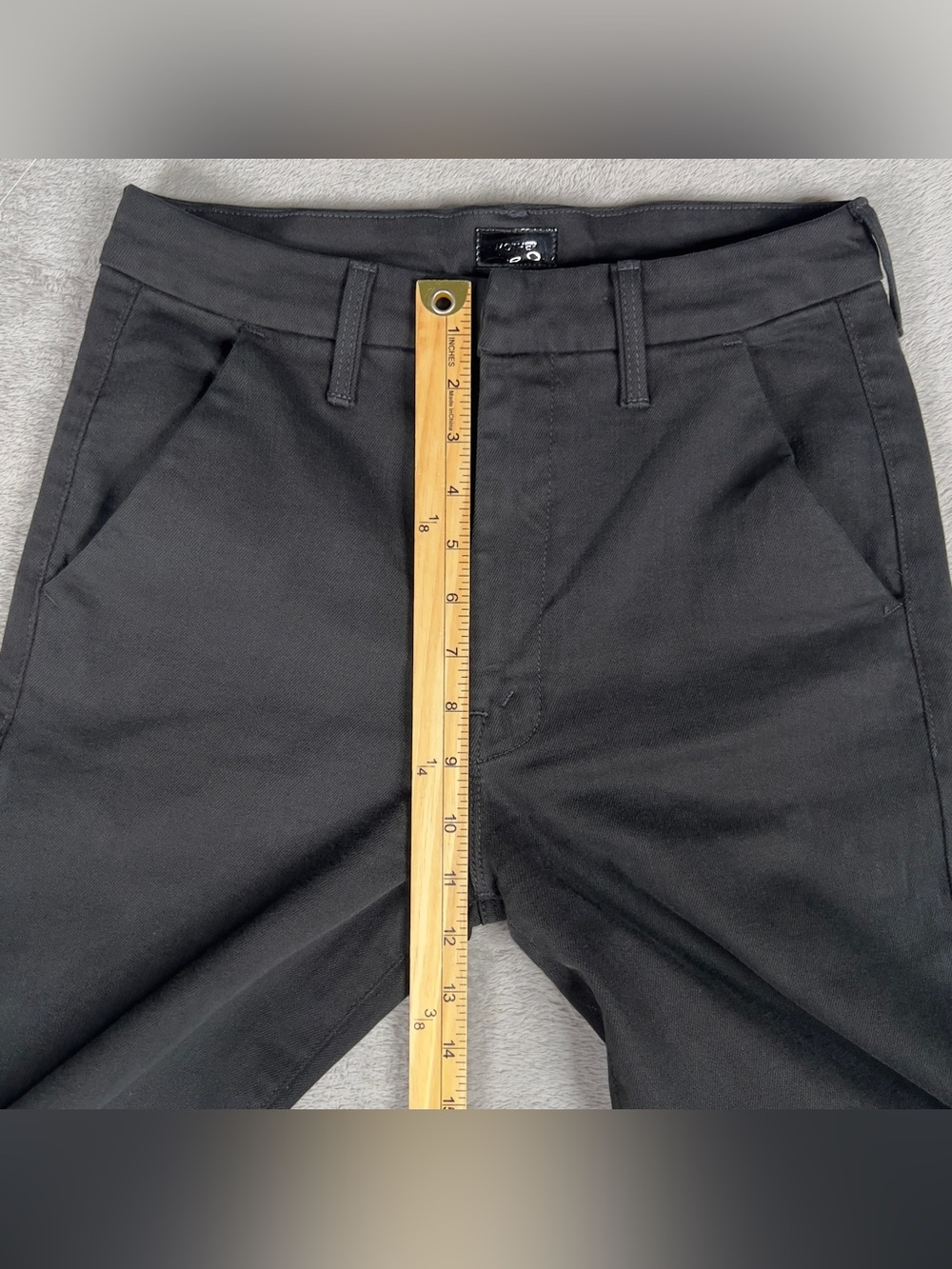 Mother The Roller Prep Heel Jeans Women's 28 Black Wide Leg Stretch High Rise - Picture 13 of 16